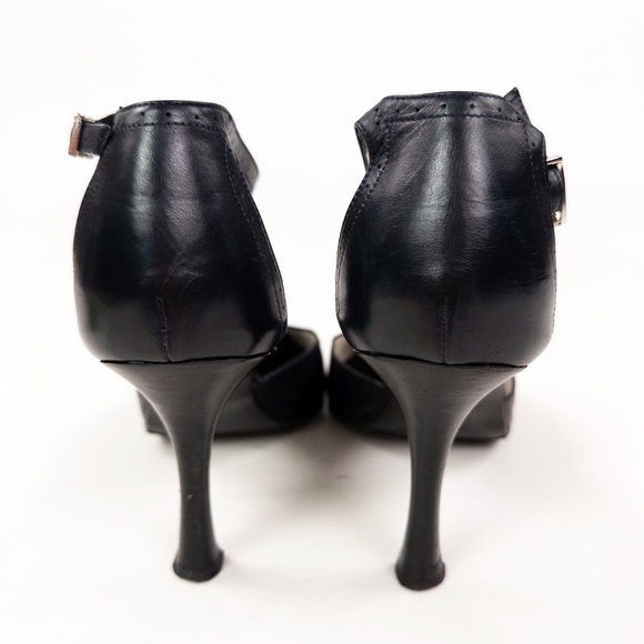 Adrienne Vittadini D'Orsay Leather Cap Toe Pumps Heels - Picture 4 of 7